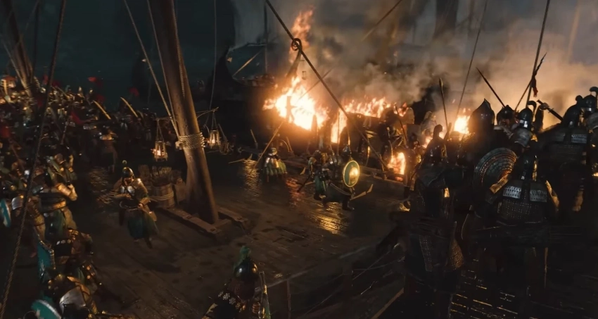 Авторы Mount & Blade 2: Bannerlord показали ночную битву на реке из расширения War Sails